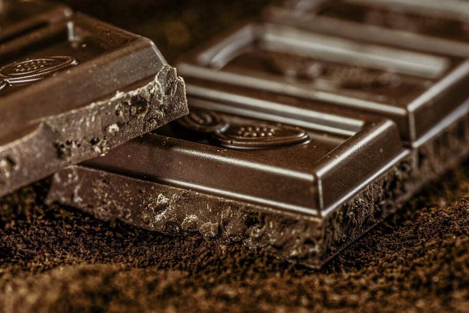 chocolate bar close up with sugar crystals